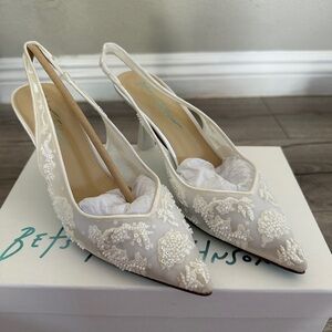 Betsey Johnson Ivory Embellished Heels